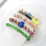 BOJIU Water Drop Geometric Bracelet Set Natural Stone Crystal Women Bracelet