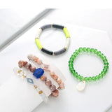 BOJIU Water Drop Geometric Bracelet Set Natural Stone Crystal Women Bracelet