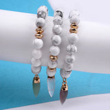 Howlite Mixed Ag. Colored Bead Copper Bracelet BC153
