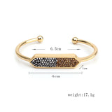 BOJIU Silver Crystal Rhinestones Cuff Bracelets Bangles BR015