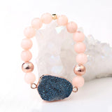 BOJIU Chakra Bracelet Natural Stone Druzy Elastic Beaded Women Bracelet