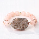 BOJIU Chakra Bracelet Natural Stone Druzy Elastic Beaded Women Bracelet