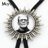 Vintage Frankenstein & Bride Halloween Movies Characters Bolo Tie Pendant