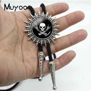 Skeleton Bolo Tie Rock Punk Skull Necktie Halloween Retro Men Jewelry