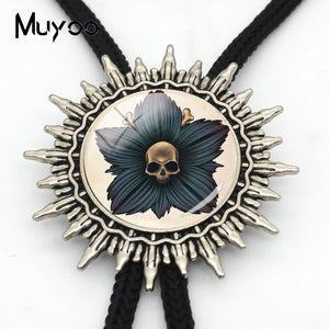 Skeleton Bolo Tie Rock Punk Skull Necktie Halloween Retro Men Jewelry