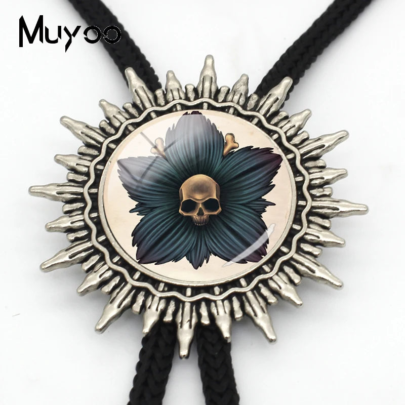 Skeleton Bolo Tie Rock Punk Skull Necktie Halloween Retro Men Jewelry