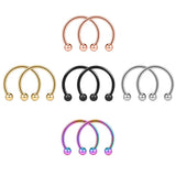 10PCS 16G Surgical Steel Nose Septum Horseshoe Hoop Earring