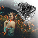 Vintage Rose Zircon Engagement Wedding Ring