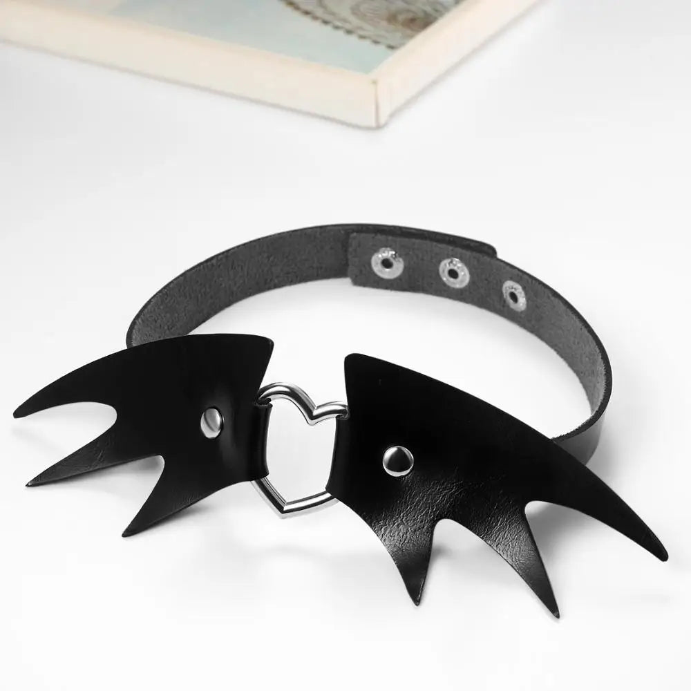 Vintage Gothic Punk Heart Choker Necklace Halloween Adjustable