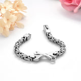 Spanner Wrench Charm Bracelet Men Stainless Steel Silver Jewelry
