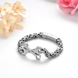 Spanner Wrench Charm Bracelet Men Stainless Steel Silver Jewelry