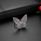 Zircon Butterfly Adjustable Ring Wedding Anniversary Jewelry