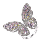 Zircon Butterfly Adjustable Ring Wedding Anniversary Jewelry