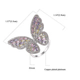 Zircon Butterfly Adjustable Ring Wedding Anniversary Jewelry