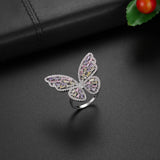 Zircon Butterfly Adjustable Ring Wedding Anniversary Jewelry