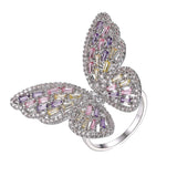 Zircon Butterfly Adjustable Ring Wedding Anniversary Jewelry