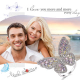 Zircon Butterfly Adjustable Ring Wedding Anniversary Jewelry