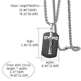 Men Chain Stainless Steel Silver Cross Necklace Long Pendant Choker