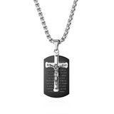 Men Chain Stainless Steel Silver Cross Necklace Long Pendant Choker