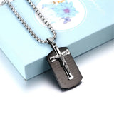 Men Chain Stainless Steel Silver Cross Necklace Long Pendant Choker