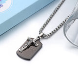 Men Chain Stainless Steel Silver Cross Necklace Long Pendant Choker