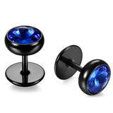Barbell Style Stainless Steel Stud Earrings Unisex Jewelry