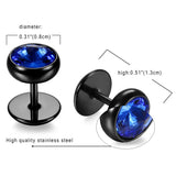 Barbell Style Stainless Steel Stud Earrings Unisex Jewelry