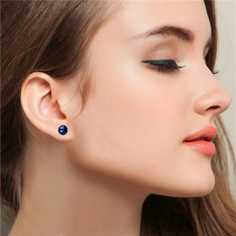 Barbell Style Stainless Steel Stud Earrings Unisex Jewelry
