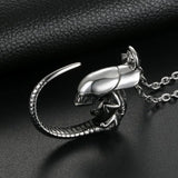 BONISKISS Men's Punk Pendant Necklace Stainless Steel Alien Dragon Biker Jewelry