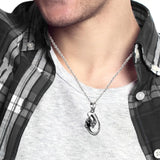 BONISKISS Men's Punk Pendant Necklace Stainless Steel Alien Dragon Biker Jewelry