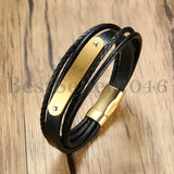BONISKISS Men's Rope Chain Bracelet Stainless Steel Jewelry
