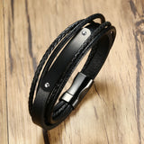 BONISKISS Men's Rope Chain Bracelet Stainless Steel Jewelry