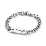 Men's Stainless Steel Medical Sign Bangle Bracelet