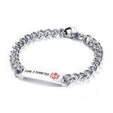 Men's Stainless Steel Medical Sign Bangle Bracelet