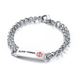 Men's Stainless Steel Medical Sign Bangle Bracelet