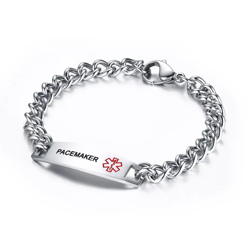 Men's Stainless Steel Medical Sign Bangle Bracelet