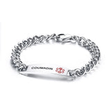 Men's Stainless Steel Medical Sign Bangle Bracelet