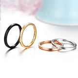 4 Pcs Stainless Steel Ring Set 2mm Knuckle Stacking for Women Girls Size 4-9