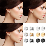 Stainless Steel Magnet Stud Earrings Unisex Round No Piercing Jewelry