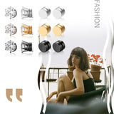 Stainless Steel Magnet Stud Earrings Unisex Round No Piercing Jewelry