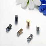 Stainless Steel Magnet Stud Earrings Unisex Round No Piercing Jewelry