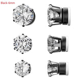 Stainless Steel Magnet Stud Earrings Unisex Round No Piercing Jewelry