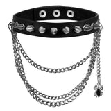Women Punk Gothic Style Spike Rivet Choker Necklace