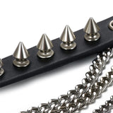 Women Punk Gothic Style Spike Rivet Choker Necklace