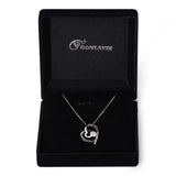 925 Silver Heart Pendant Necklace with Crystal for Women