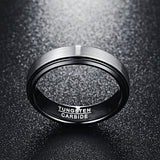 6mm Tungsten Carbide Men's Ring Brushed Finish Wedding Band Size 7-12