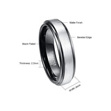 6mm Tungsten Carbide Men's Ring Brushed Finish Wedding Band Size 7-12