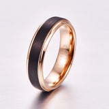6mm Rose Plating Tungsten Carbide Men's Wedding Band Size 5-12