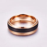 6mm Rose Plating Tungsten Carbide Men's Wedding Band Size 5-12