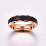 6mm Rose Plating Tungsten Carbide Men's Wedding Band Size 5-12
